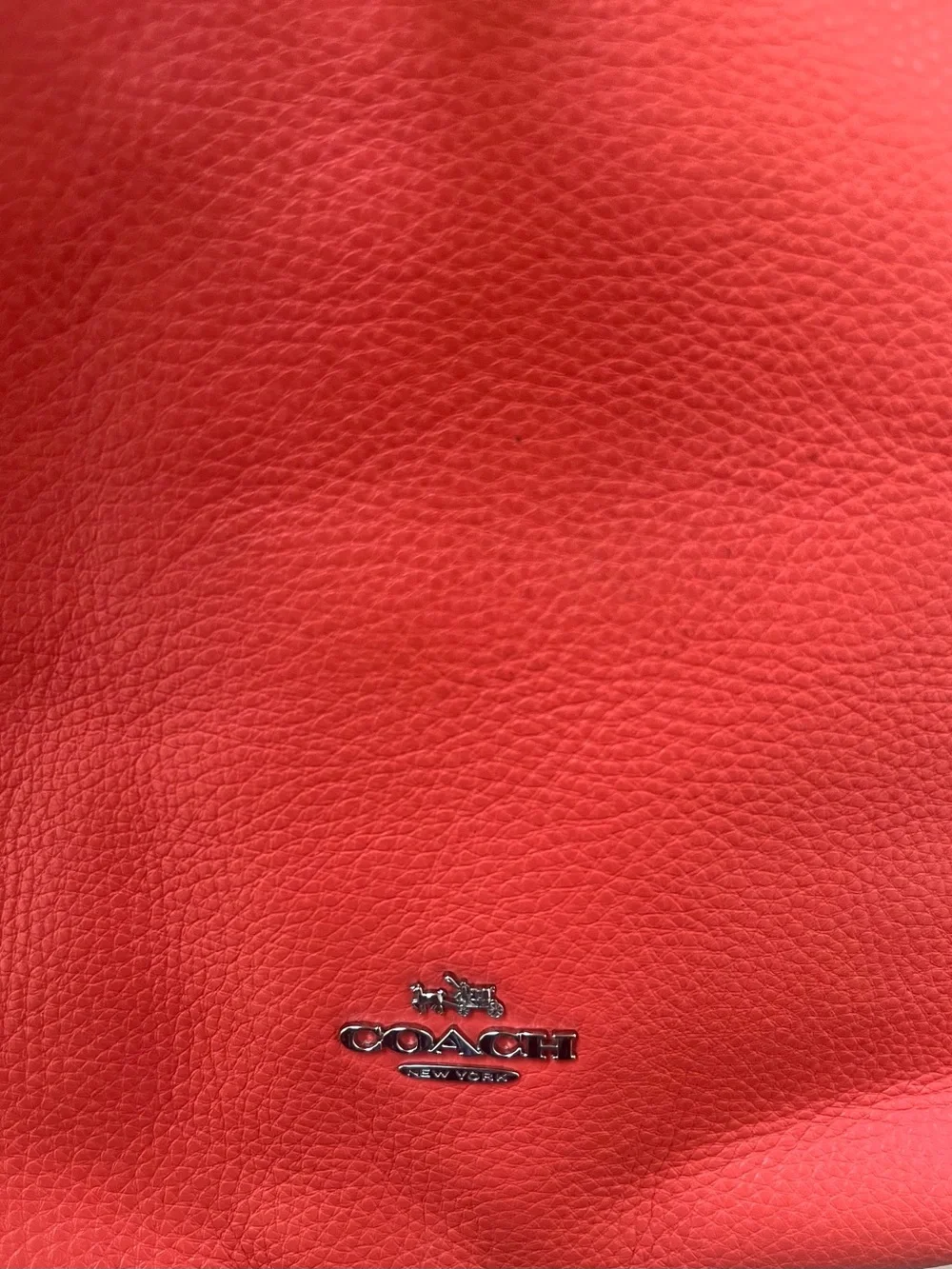Coach Red Pebbled Leather Turnlock Tote